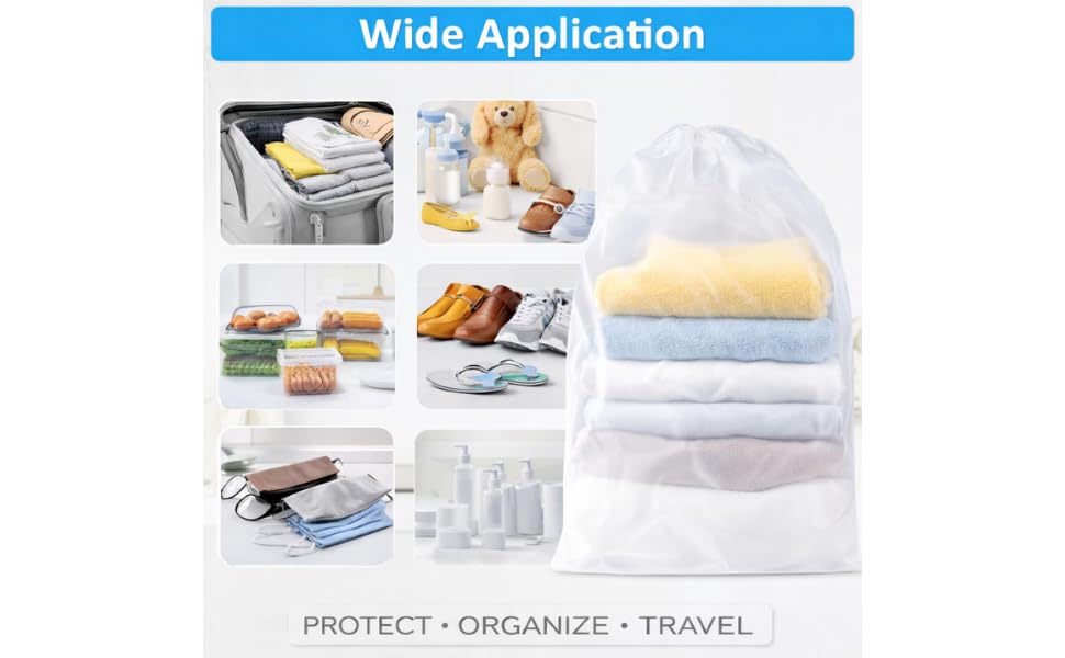 InfinitePack Large Transparent Shoe Bags for Travel, Portable Shoe Bags, Shoes Pouch Storage Organizer with Drawstring for Men & Women aClear Window Shoes Pouch with Rope - size: 12"x18"(100pcs)