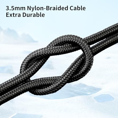 EZ EAR KBEAR KA01 Headphone Splitter，4N OFC Headset Splitter Cable for Computer 3.5MM Female to 2 Dual 3.5mm Male Braided Audio Cable Earphones Port Cord Gaming Headset to PC Laptop Adapter (3.5mm)
