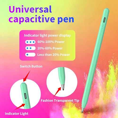 Digital for Android Tablets Stylus Pen for Samsung Galaxy Tab A11+Plus/A11/A9+/A9 Pencil,Accurate Without delay，One-Click Power On/Off,+2Nibs&Long Battery Life (Green) - color: Green