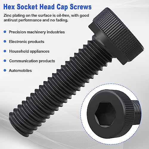mxuteuk 540PCS M2 M3 Metric Screws Assortment Set Suitable for 3D Printer DIY,Hex Socket Head Cap Screws Bolts Nuts Kit,12.9 Grade Alloy Steel Black Zinc Plated Assorted Screws with Hex Wrench - size: 540PCS M2 M3, style: Hex Socket Head
