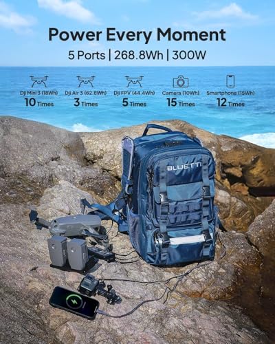 BLUETTI Solar Generator Handsfree 1 with 100W 268Wh Portable Power Station | 300W AC Outlet, Solar Generator with a 42L Backpack, All in One Solar Power System for Hiking, Photography, Travel - style: BLUETTI Handsfree1+100W Solar Panel