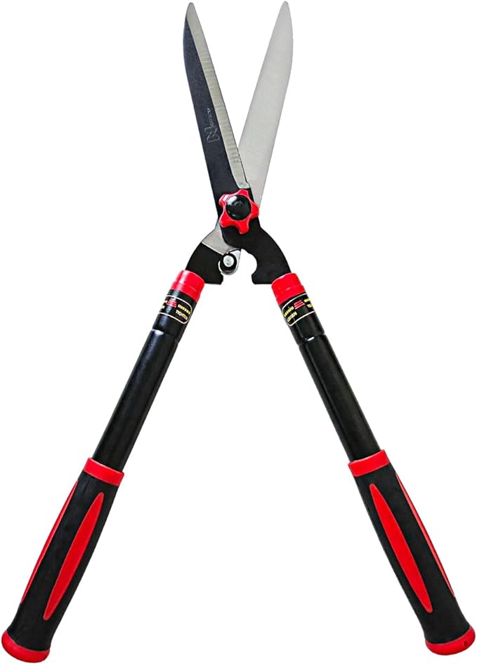 Garden Hedge Shears Heavy Duty with 22.8"-30.3" Extendable Handle, Plant Cutting Scissors -Lawn Pruners - Yard and Garden Tools