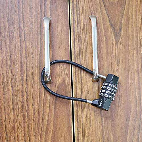 ‌4-Digit Cable Locks with Combination - Heavy Duty Outdoor Gate Lock for Fence, Cabinet,Refrigerator ，Dumpster,lockers,Gym,Toolbox,case, hasp Storage,Sheds - size: 15" Cable - Span 7" (3/16" Diameter)
