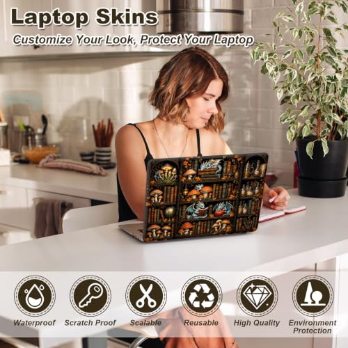Universal Laptop Skin Sticker Decal 11-15.6 Inches, Baby Dragon Bookshelf | Reusable Vinyl Sticker for 12.1 13 13.3 14 15.4 Inches Notebook PC, Scratch Resistant Waterproof, Easy to Trim & Apply - color: Baby Dragon Bookshelf