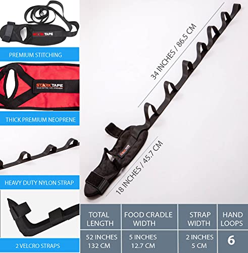 Foot and Leg Stretcher. Stretching Strap Loops for Plantar Fasciitis, Heel Spurs, Foot Drop, Hamstring, Quads. Improve Strength, Stretches, Achilles Tendonitis Stretch and Calf Pain Relief - color: Red