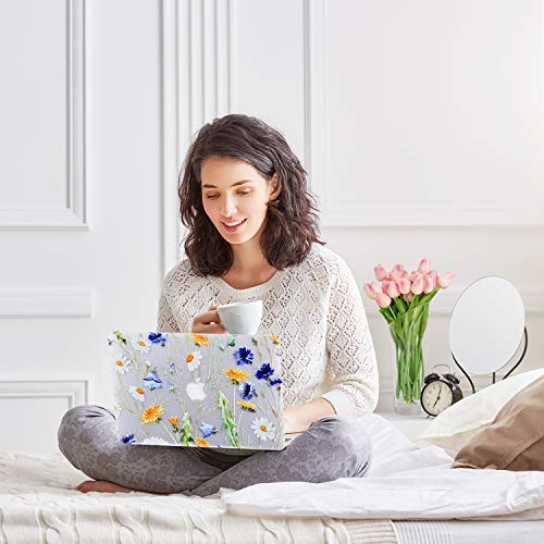Case for MacBook Air 13-inch Laptop M5 M4 M3 M2 A3449 A3240 A3113 A2681 2026-2022 Release with Touch ID, 3D Effect Matte Clear See Through Hard Cover&Keyboard Cover, Floral Pattern - color: Yellow Clear