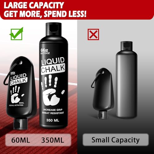 Pro Grade Liquid Chalk 2 oz or 12 oz Mess-Free Gym Chalk for Weightlifting, Gymnastics, Rock Climbing, Dancing, Dries in Seconds - style: 2 oz - 8 Pack