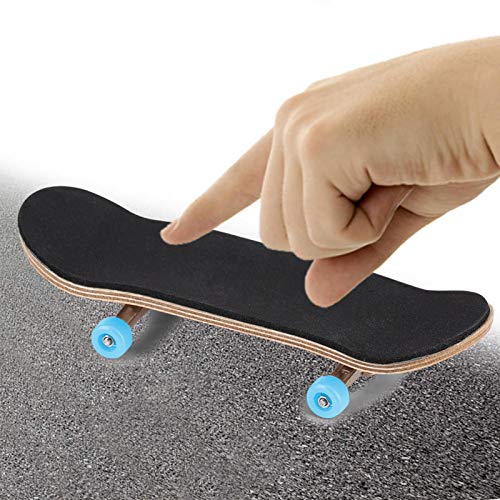 HURRISE Wooden Finger Skateboard, Maple and Alloy Fingerboard with Box, Light Blue, Stress Relief Kids Gift - color: Light Blue