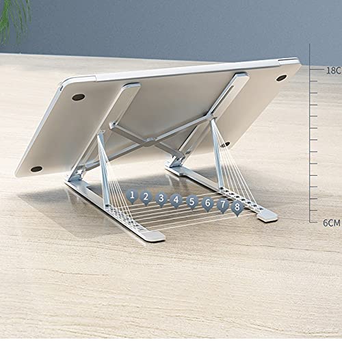 Laptop Stand Portable Heights Adjustable Aluminum Alloy Desktop Ventilated Cooling Holder Folding - color: E