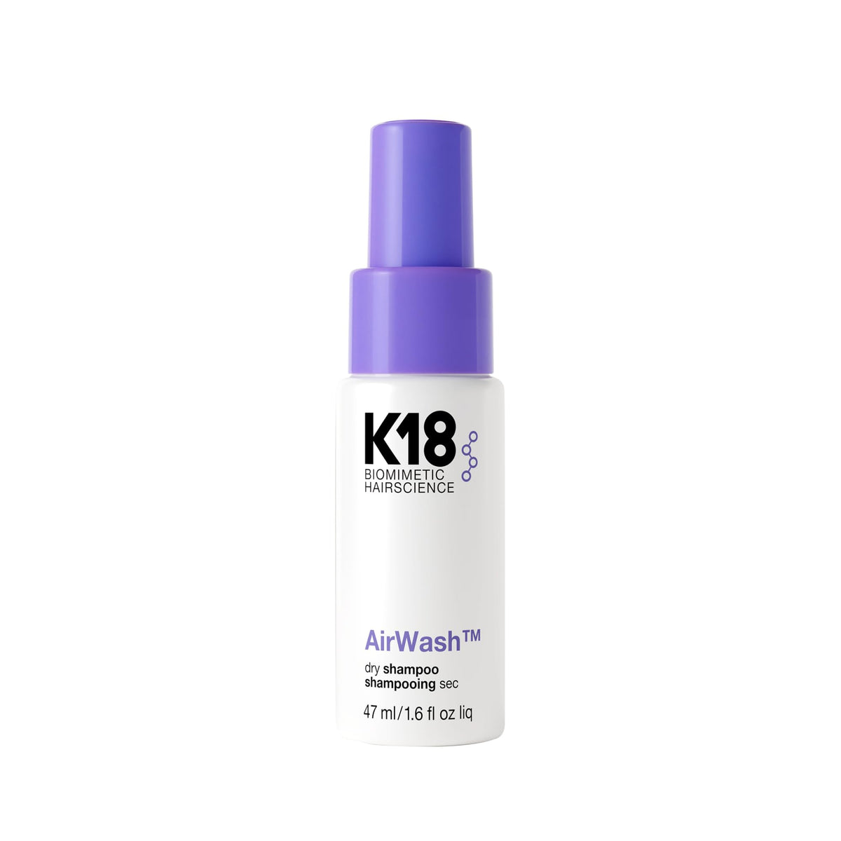 K18 AirWash Travel Non Aerosol Dry Shampoo Spray, 1.6 Fl Oz