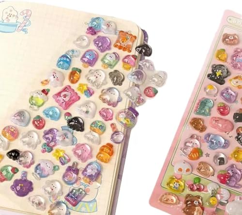 3D Puffy Stickers 10 Sheets 500+Kawaii Stickers for Phone Case & Handbooks ﻿ - style: 10PCS Stickers