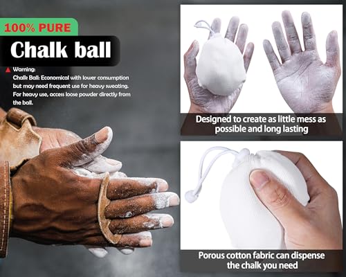 Parallettes Push Up Bar for Floor Dip Workout and Strength Training and 4 Pack 2.3oz Chalk Ball with Refillable Chalk Socks Bundle