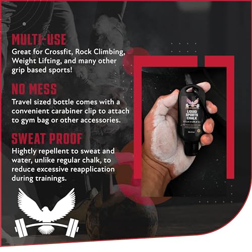 IRON AMERICAN Liquid Chalk - No-Mess Long-Lasting Grip Chalk for Weightlifting, Gymnastics, Rock Climbing, and Fitness Training - Advanced Hand Chalk for Gym - size: 6-PACK (50 ml. Bottles) WHITE