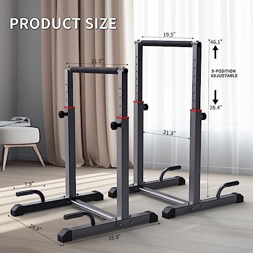K KiNGKANG Dip Bar Station Set, 9 Level Adjustable, 1200lbs Heave Duty Dip Station for Full Body Workout Fitness,Functional Parallettes Bars