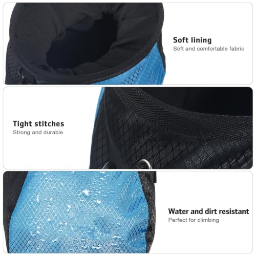 Luxshiny 2pcs Climbing Chalk Bags Large Capacity Polyester Chalk Pouches with Hard Brim and Drawstring for Rock Climbing Weightlifting Gymnastics Outdoor Activities