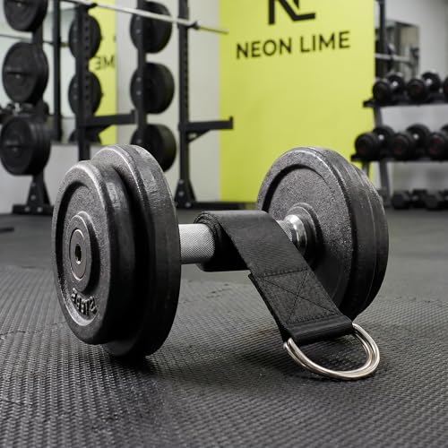 Homoyoyo 2pcs Heavy Duty Barbell Loading Straps for Pullups and Squats, Nylon Weight Plate Holder Straps, Stable and Safe Fit for Dumbbell and Barbell Sizes, Black