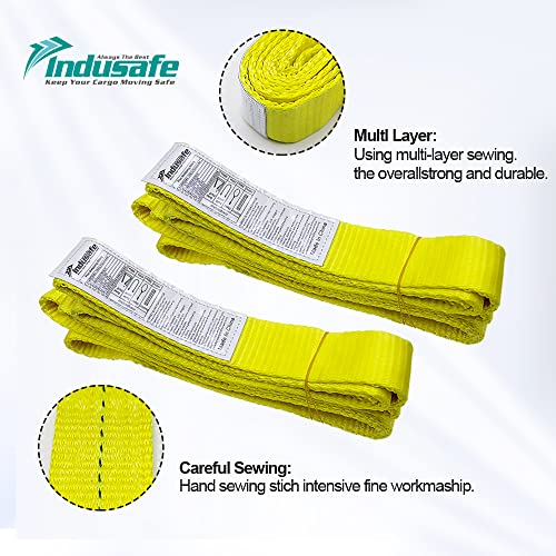 1" x 3’Rigging Moving Straps Lifting Sling Tree Saver Recovery Straps Twisted Eye Web Sling 1600lbs Vertical Capacity - color: Yellow - Vertical Capacity 1600LBS, size: 3ft