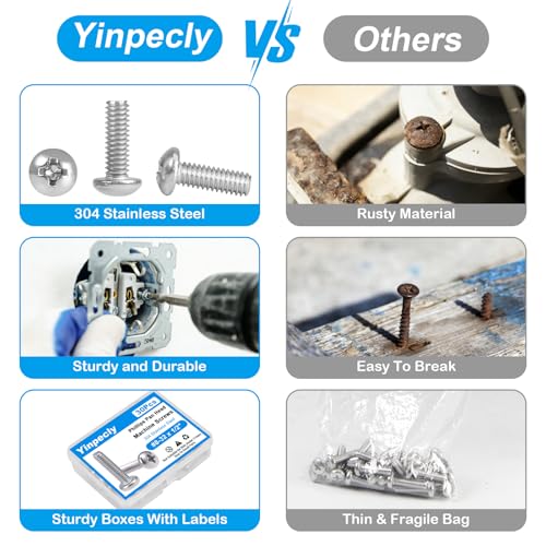 25 Pcs #10-24 x 1 Pan Head Machine Screws, 304 Stainless Steel, Truss Head Bolts, Full Thread, Bright Finish, Phillips Drive for Furniture Repairs and 3D Printer - size: #10-24 x 1"