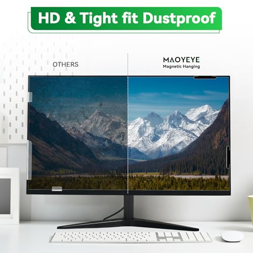 [2 Pack] Magnetic 23.8 in Computer Anti Blue Light Screen Protector for16:9 Aspect Ratio Widescreen Monitor, Hanging Eye Protection Anti-Glare Light Screen Protector, Removable 23.8in Protective Film - size: 23。8 inch