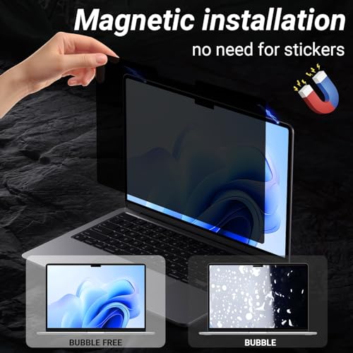 Magnetic Privacy Screen Protector for 15.6 Inch 16:9 Aspect Ratio Screen Anti-Spy, Anti-Glare, Anti-Blue Light Protection, Enhanced Screen Clarity & Scratch Guard - size: 15.6 inch