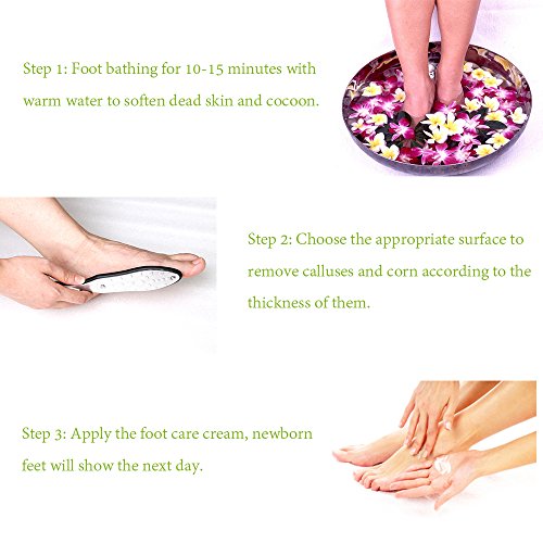 BEZOX Professional Foot File Callus Remover, Double Sided Pedicure Rasp for Cracked Heel and Dead Foot Skin - Heavy Duty Surgical Grade Stainless Steel - W/Cloth Storage Bag & Gift Box - style: Silver