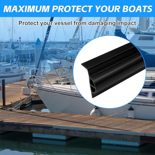 5 Pack Dock Edging Side Gard 10 Feet Dock Guard with Heavy Wall Sections for Greater Protection – Commercial Grade Double Molded Material Right Angle (Black) - color: 10 Feet Black, style: Right angle 5pack