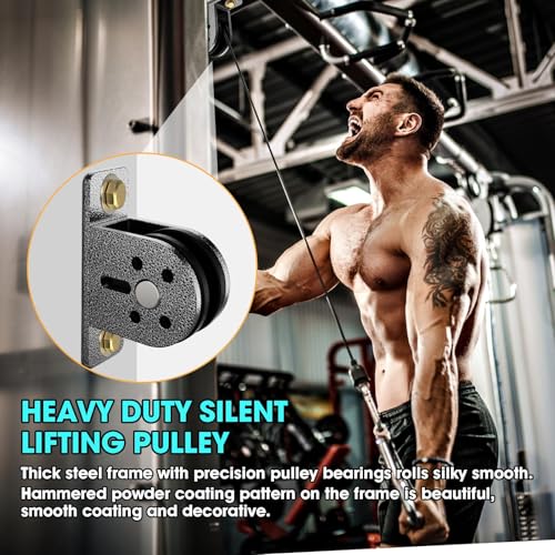 Cable Rope Bearing Pulley Wheel, Wall-Mounted Fixed Pulley Weight System for Home Gym, Weightlifting, DIY Fitness Equipment, Ceiling Mount Accessories - color: Grey-4pcs