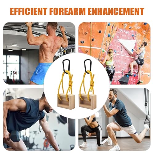 Hangboard Rock Climbing 1 Pair Portable Wooden Trainer | Fingerboard Climbing for Climbers Tree Hand Playground Enhances Grip Strength Indoor Outdoor Doorway