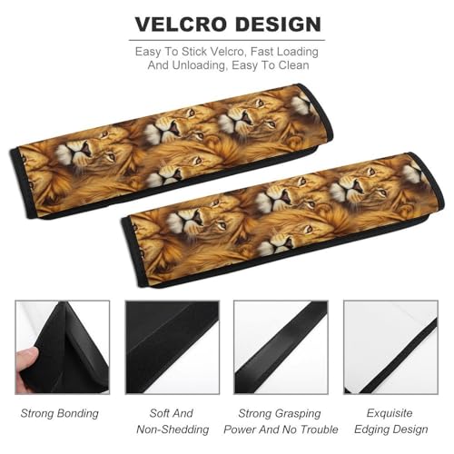 1 Pair Soft Padded Seat Belt Cover for Child, Most Cars, Animal Lion Shoulder Harness Cover, Neck and Shoulder Support - color: Pattern 479