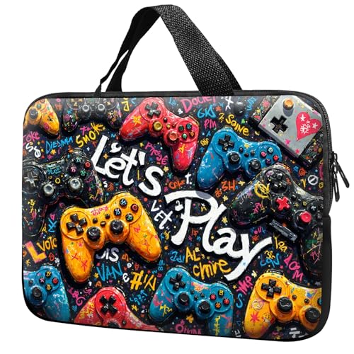 Laptop Sleeve with Handle 12 Inch, Waterproof Laptop Case Bag, Play Games Pattern Design Computer Sleeve Compatible with MacBook Air, Pro, HP, Dell, Lenovo, ASUS - color: Play Games, size: 12inch(11.6-12.3")
