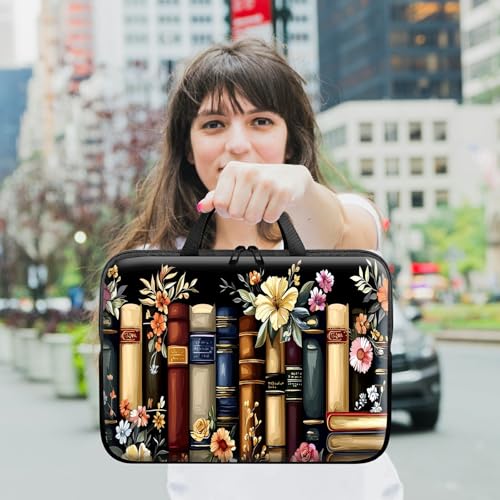 Laptop Sleeve with Handle 13 Inch, Waterproof Laptop Case Bag, Flower Book Pattern Design Computer Sleeve Compatible with MacBook Air, Pro, HP, Dell, Lenovo, ASUS - color: Flower Book, size: 13inch(13-13.6")