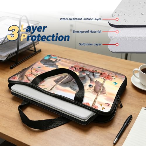 Laptop Bag 12 Inch,Resistant Shockproof Laptop Sleeve Case Protective Cover Carrying Case with Handle Compatible for HP Dell Lenovo Acer Asus Notebook Computer,Baby Elephant Swing - color: Baby Elephant Swing, size: 11-12.5 in