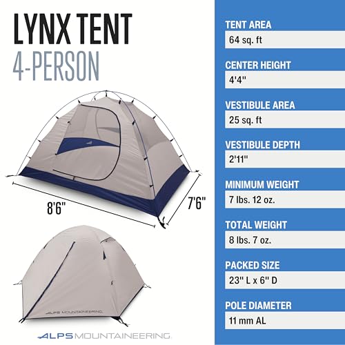 ALPS Mountaineering Backpacking-Tents Lynx 4 - color: Dark Teal/Gray