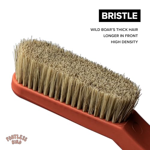Rock Climbing & Bouldering Brush, Ergonomic, High Density Wild Boar's Thick Hair Bristles, 100% Recyclable, Strong Outdoor & Indoor Free Spiky Ring, Red X - color: Red
