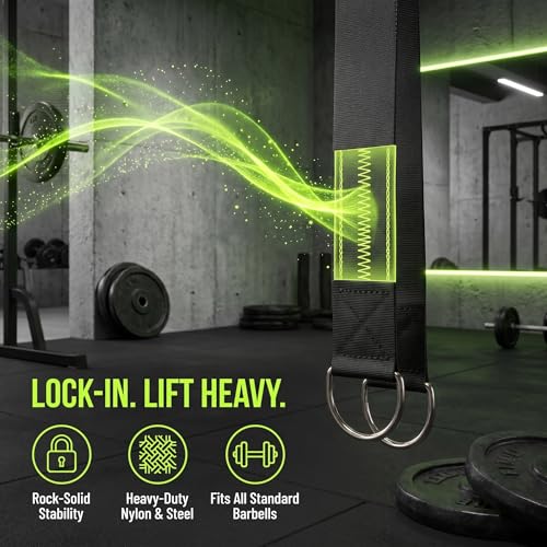 ULTECHNOVO Heavy Duty Barbell Weight Plate Belt 2pcs Nylon Loading Straps for Dumbbell and Barbell, Prevents Slippage and Disperses Waist Pressure, for Squats and High Intensity Interval