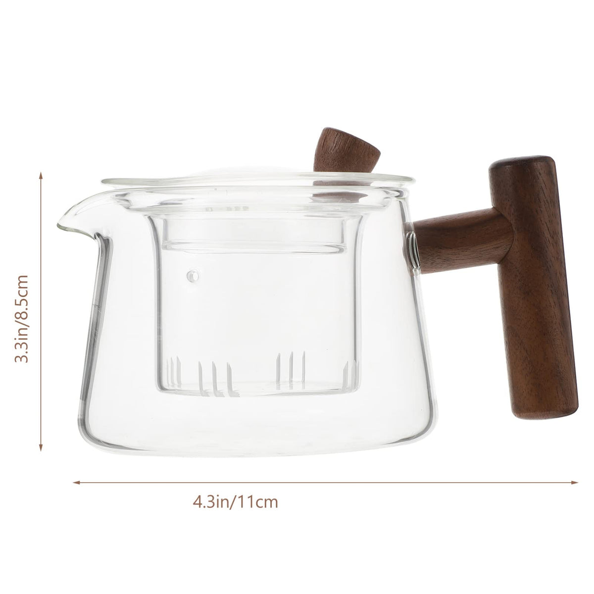 DOITOOL Clear Glass Teapot 500Ml Stovetop Tea Kettle Teapot with Side Handle for Loose Leaf Tea Blooming Flower Chinese Set Glass for Home Office