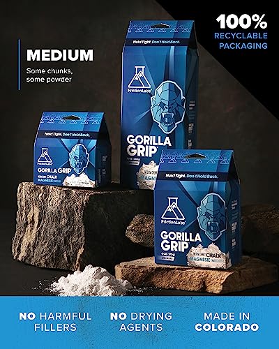Friction Labs Premium Loose Climbing Chalk | High-Performance Hand Chalk with Superior Grip for Bouldering, Climbing, Long Lasting & Skin Friendly Powdered Chalk - size: 2.5 oz/70.8 g - Loose Chalk, style: Chunky Texture - Gorilla Grip