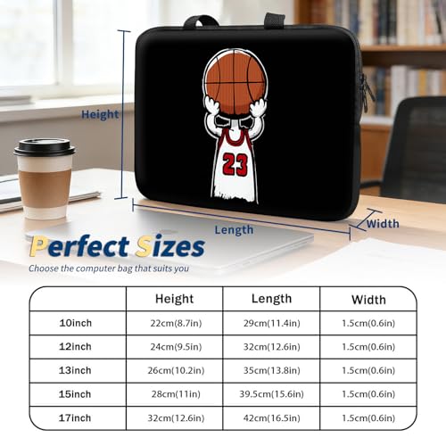 Laptop Bag 10 Inch,Resistant Shockproof Laptop Sleeve Case Protective Cover Carrying Case with Handle Compatible for HP Dell Lenovo Acer Asus Notebook Computer,Basketball Player - color: Basketball player, size: 9-10.5 in