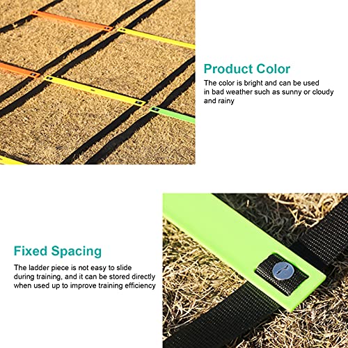 banapoy 7M Agility Ladder, 14 Rung Fixed Distance Speed Training Equipment with Angle Marks for Soccer Football Fitness Coaches and Athletes - color: Red