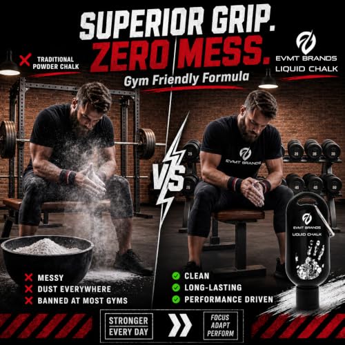 Liquid Chalk, Mess Free Gym Chalk for Weightlifting, Gymnastics, Rock Climbing, Dancing. Sweat Resistant and Long Lasting for Stronger Grip. - color: A1-8pk Cl
