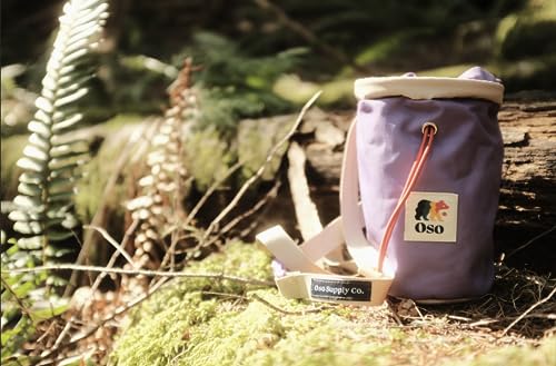 Classic Chalk Bag for Rock Climbing, Bouldering Chalk Bag Bucket with Quick-Clip Belt, Zippered Pockets and Pouch - Perfect Indoor/Outdoor Rock Climbing Gear Equipment - color: Lavender