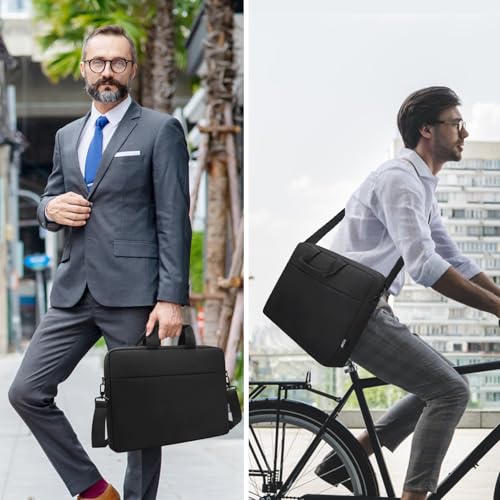 TECOOL Laptop Bag 15 15.6 16 Inch, Waterproof Laptop Carrying Case Sleeve | Messenger Bag Briefcase with Shoulder Strap for 15 15.6 16 Inch Lenovo HP Dell Acer ASUS Notebook, MacBook Pro 16,Black - color: Black, size: 15.6-16 Inch