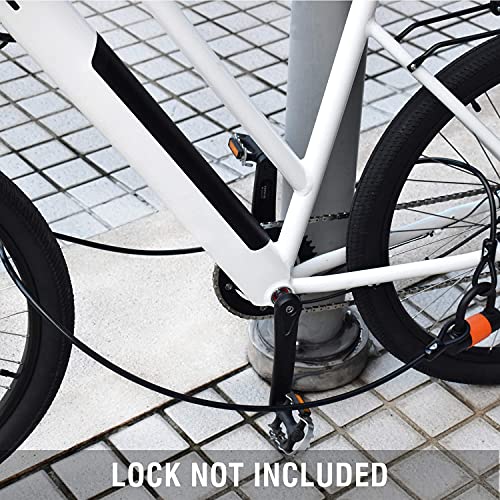 Security Steel Cable - 3/8 inch (10 mm) Thick (4', 7', 15', 20' or 30') Vinyl Coated Braided Steel Cable with Double Sealed Looped Ends for U-Lock, Padlock, Disc Lock (4 FT) - color: 4 FT