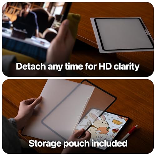 UPPERCASE GhostPaper Air Premium Detachable Paper Feel Writing Sketching Surface Screen Protector, Air-ttach Nano Suction Mounting, Compatible with iPad Pro 12.9" (2018-2022) - size: iPad Pro 12.9" (2018-2022)
