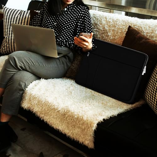 Laptop Case 15.6 inch Shockproof Protective Carrying Briefcase Computer Bag | Laptop Sleeve with Zippered Pocket, Slim Traveling Computer Cover Compatible for HP, Dell, Asus, Lenovo, Notebook, Black - color: Black, size: 15.6 inch