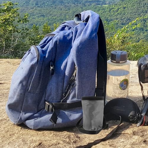 PRETYZOOM Wear-Resistant Outdoor Climbing Chalk Bag Anti-Slip Oxford Fabric and Fleece, Scratch-Resistant Powder Bag for Mountaineering and Camping, Large Capacity Storage for Climbing