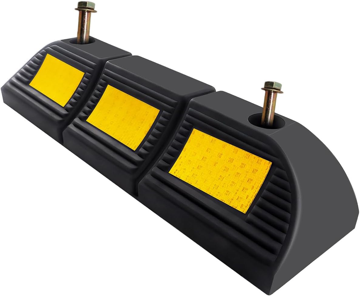 Parking Stopper for Garage Floor, Heavy Duty Rubber Car Wheel Curb Stoppers Bumpers Block for Your Vehicle, Parking Aid Gadgets Tire Stops for Home Garage Wall, Parking Lot & Driveway 1 Pack