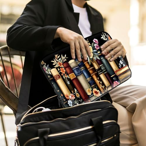 Laptop Sleeve with Handle 17 Inch, Waterproof Laptop Case Bag, Flower Book Pattern Design Computer Sleeve Compatible with MacBook Air, Pro, HP, Dell, Lenovo, ASUS - color: Flower Book, size: 17inch(16-17.3")