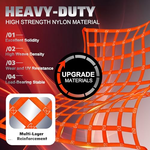 YATOINTO Cargo Lifting Net 4.92'x4.92', Lifting Net Straps for Hoist 1100lbs Load Capacity, Nylon Sling Hoisting Net 10-12CM Square Hole for Construction Rigging Moving Towing Hoisting Unloading