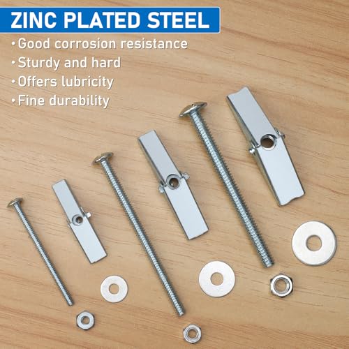 92pcs 3/16 Inch Heavy Duty Drywall Anchors, 23 Sets | Toggle Bolts and Wing Nuts Set for Hanging Lamps Heavy Items, Butterfly Anchors for Ceiling, Sheetrock, Hollow Wall - size: 3/16"-92pcs(23sets)